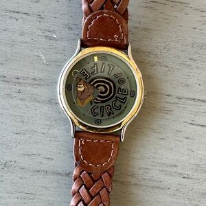 Lion King Disney Brown Braided Leather Strap Watch